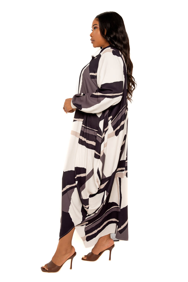 Drapy Shirt Maxi Dress