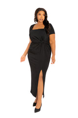 Gathered Waist Midi Dress