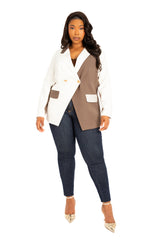 Contrast Double Breasted Blazer