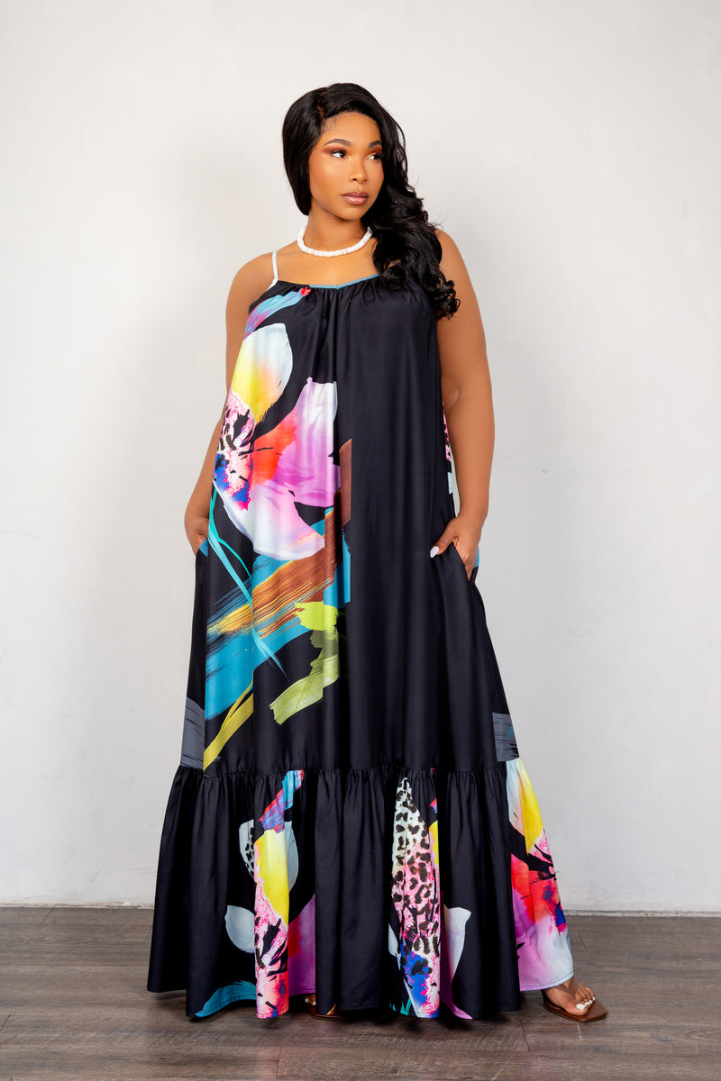 Floral Voluminous Maxi Dress
