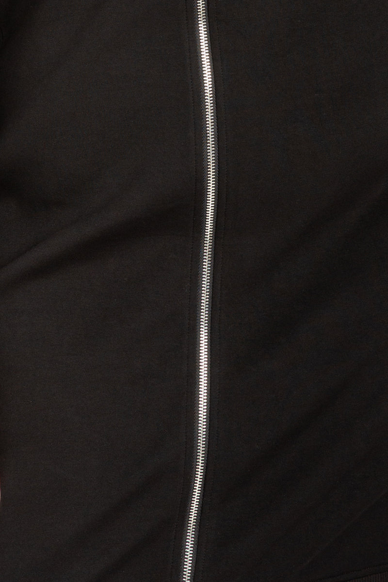 Off Shoulder Zip-up Sweater Dress