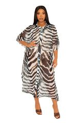 Print Shirtdress Coverup