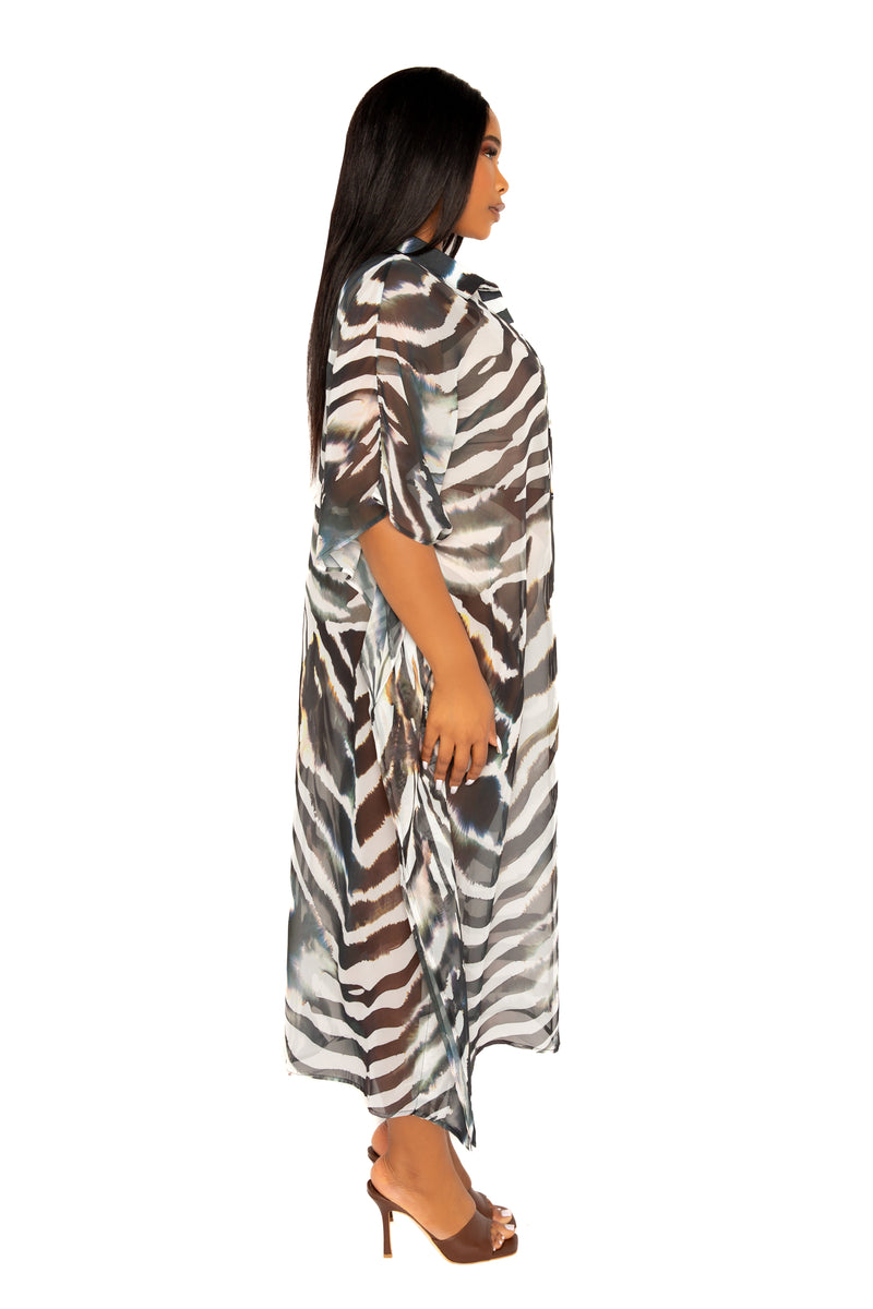 Print Shirtdress Coverup
