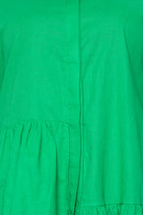 Buxom Couture Curvy Women Plus Size Linen Flutter Mini Dress Green