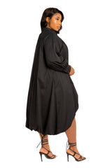 Bubble Hem High Low Shirt Dress