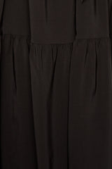 Buxom Couture Curvy Women Plus Size O Ring Halter Neck Long Sleeve Maxi Dress Black