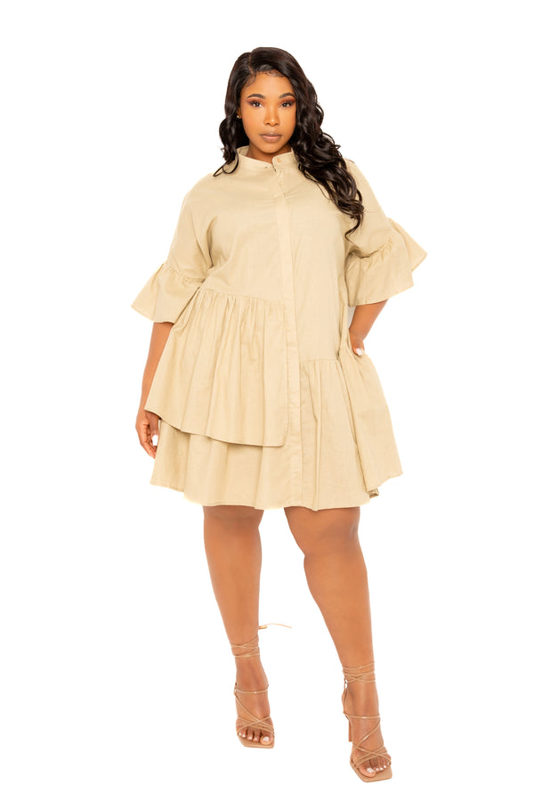 Linen Flutter Mini Dress