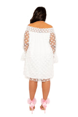 Off Shoulder Polka Dot Dress
