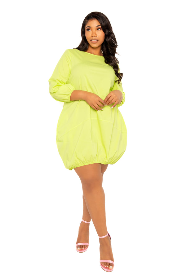 Bubbled Poplin Mini Dress