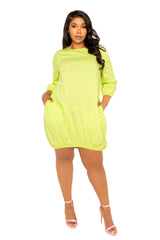 Bubbled Poplin Mini Dress