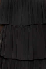Buxom Couture Curvy Women Plus Size Tiered Mini Dress Black LBD