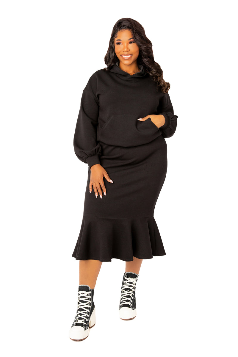 Scuba Hoodie and Peplum Skirt Set – Buxom Couture