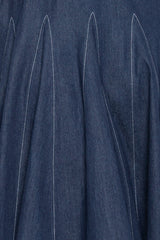 Buxom Couture Curvy Women Plus Size Belt Denim Shirt Dress with Contrast Stitching Dark Denim