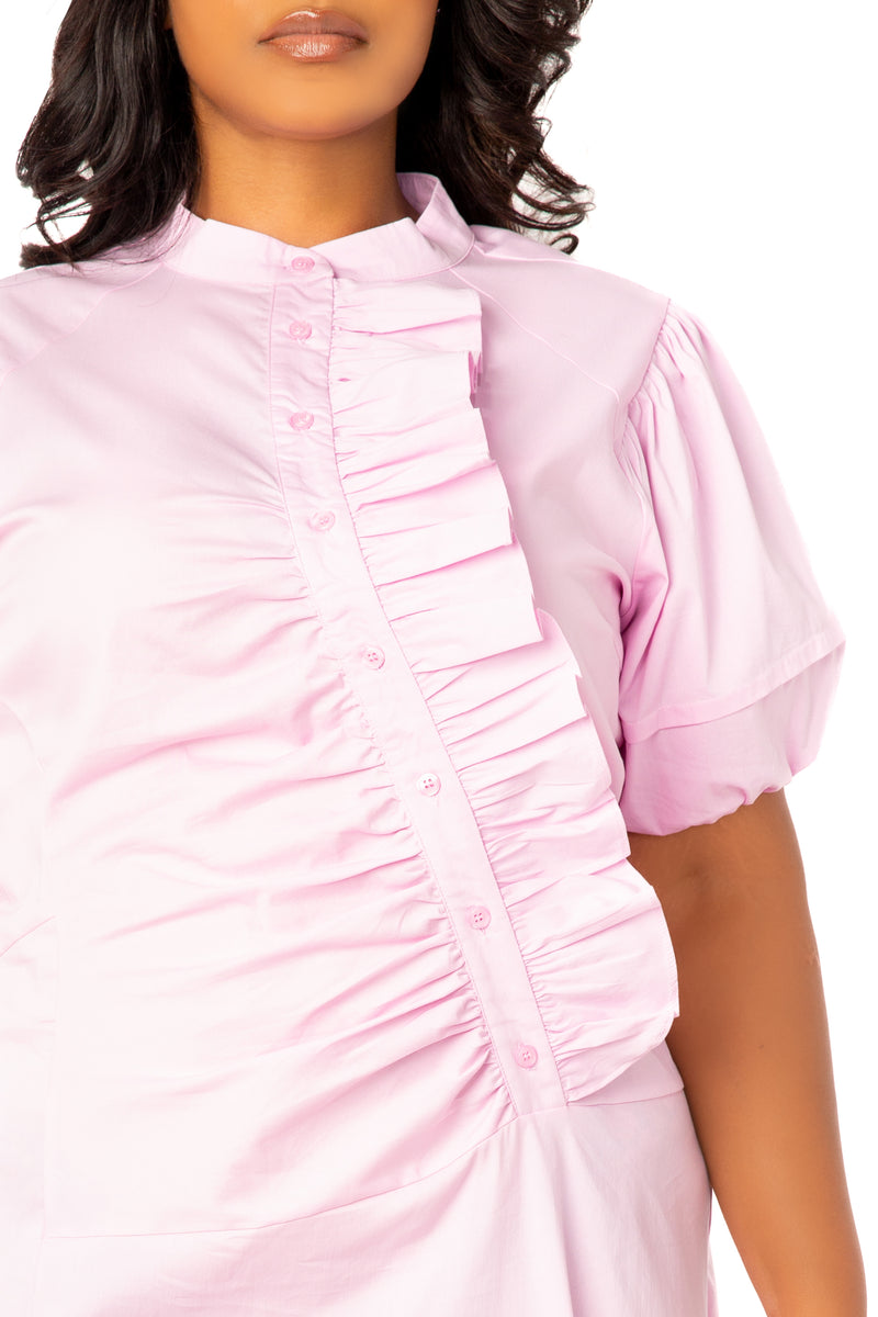 Asymmetrical Ruffle Shirt Dress Buxom Couture Asymmetrical Ruffle Shirt Dress Buxom Couture