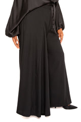 Buxom Couture Curvy Women Plus Size High Waisted Palazzo Pants Black