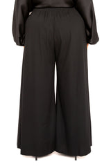 Buxom Couture Curvy Women Plus Size High Waisted Palazzo Pants Black