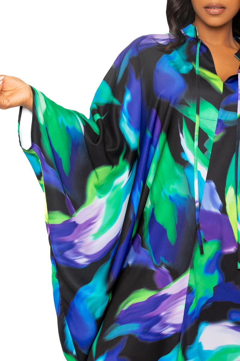 Print Tunic Maxi Dress