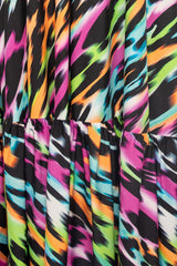 Buxom Couture Curvy Women Plus Size Animal Print Voluminous Maxi Dress Neon Leopard