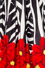 Buxom Couture Curvy Women Plus Size  Animal Print Wrap Crop Top & Maxi Skirt Set Zebra Flower