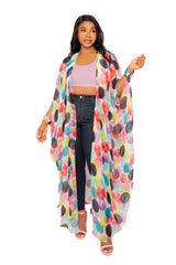 Buxom Couture Curvy Women Plus Size Polka Dot Robe Kimono Summer Loungewear Beachwear