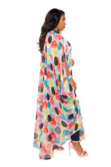 Buxom Couture Curvy Women Plus Size Polka Dot Robe Kimono Summer Loungewear Beachwear