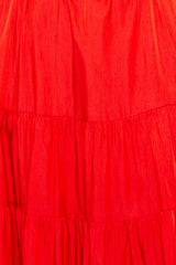 Buxom Couture Women Plus Size Tie Neck Bib Bubbled Hem Midi Dress Red