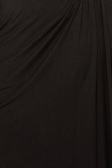 Buxom Couture Curvy Women Plus Size Asymmetrical Dress with Shirring Detail Black