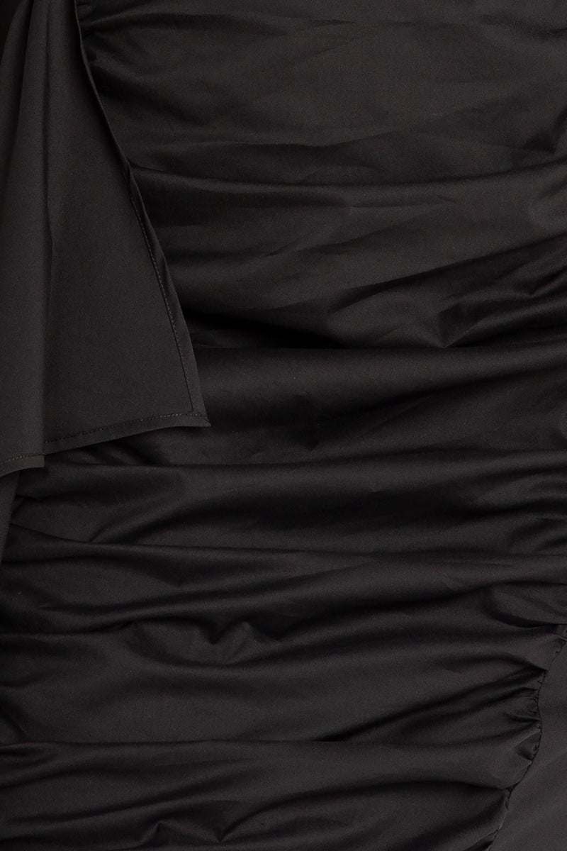 Puff Sleeve Asymmetric Ruffle Mini Dress