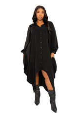 Drapy Shirt Maxi Dress