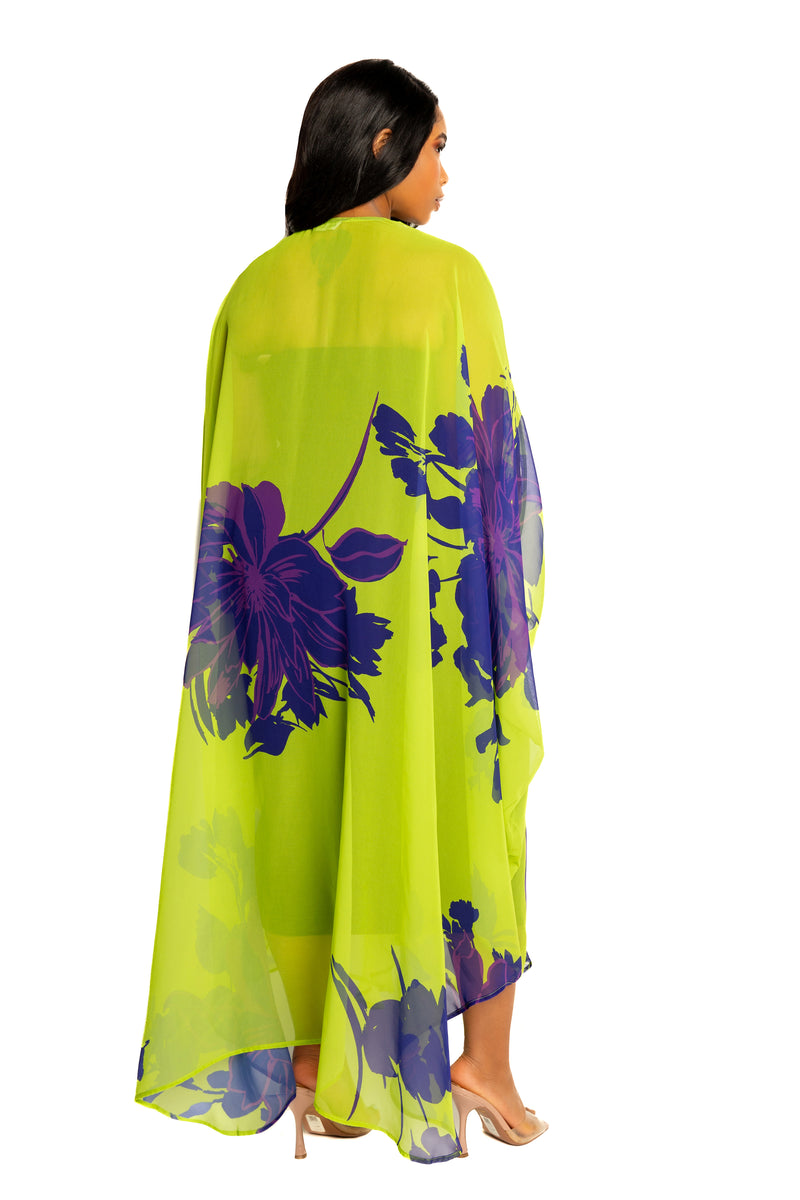 Floral Robe with Wrist Band