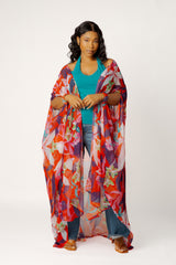 Floral Chiffon Kimono Cover-Ups