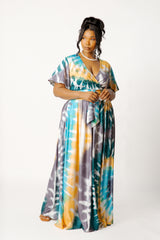 Tie-dye Tie-Front Top and Skirt Set
