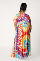 Tie-dye Tie-Front Top and Skirt Set