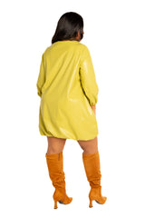 Faux Leather Bubbled Mini Dress
