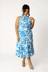 Floral Halter Neck Midi Dress