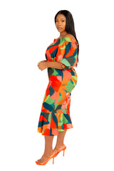 Floral Off Shoulder Dress with Ruffle Hem