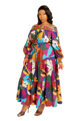 Floral Smocked Off Shoulder Dress