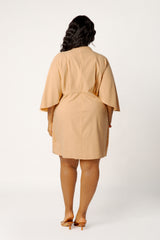 Linen Tie Waist Mini Dress