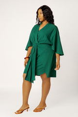 Linen Tie Waist Mini Dress