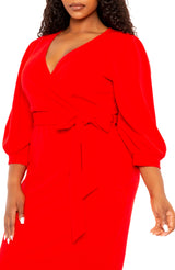 Wrap Midi Dress
