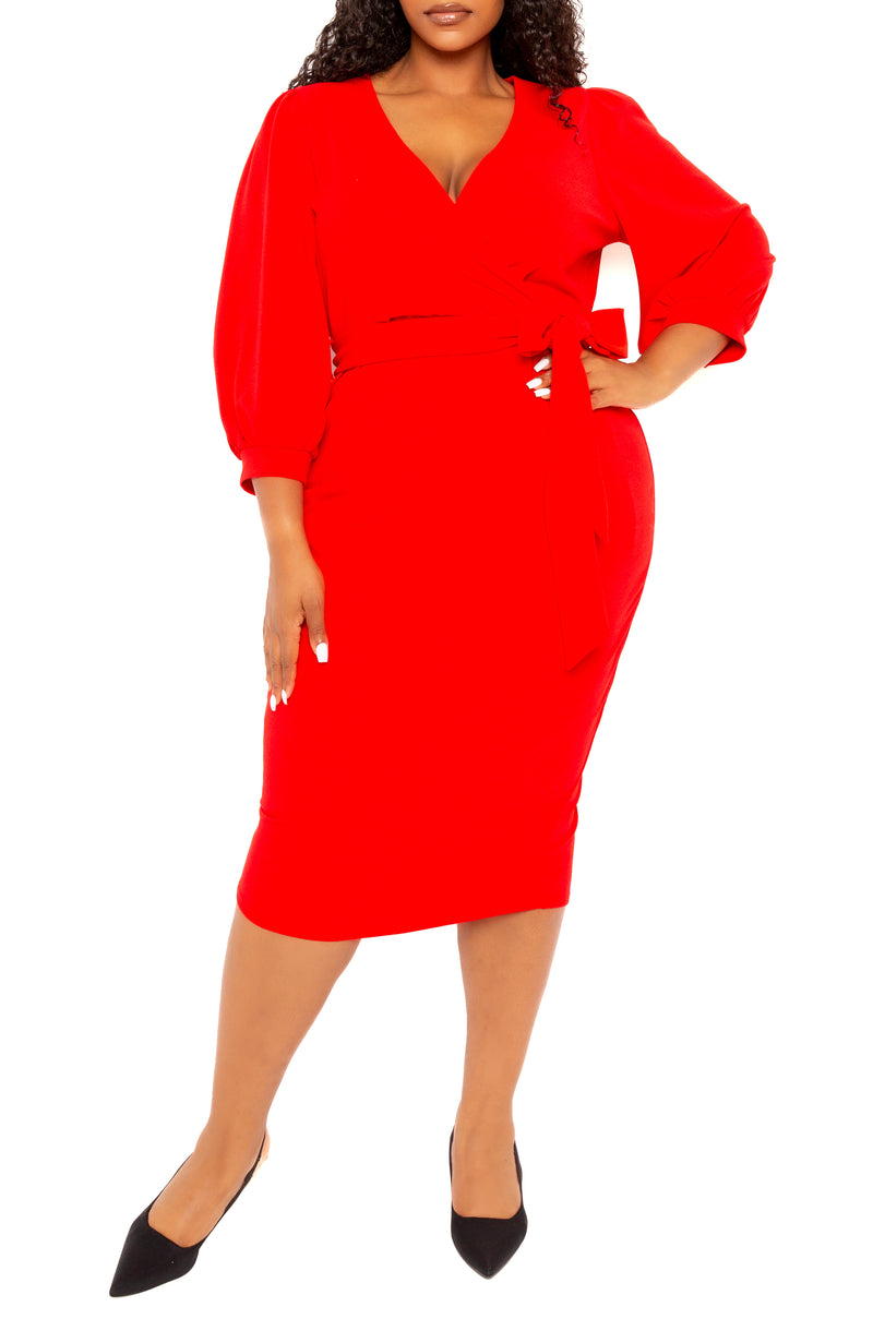 Wrap Midi Dress