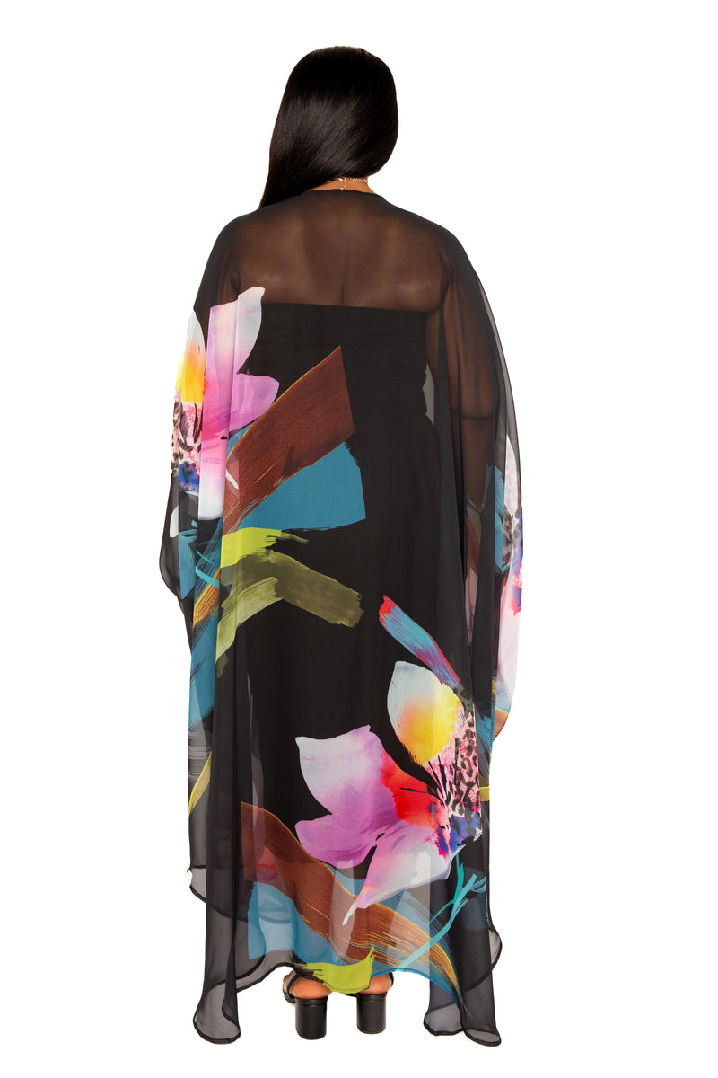 Floral Robe with Wrist Band