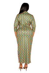 Geometric Print Bodycon Midi Dress