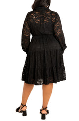 [Nordstrom] Lace Long Sleeve Tiered Shirt Dress