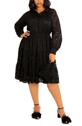 [Nordstrom] Lace Long Sleeve Tiered Shirt Dress