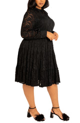[Nordstrom] Lace Long Sleeve Tiered Shirt Dress