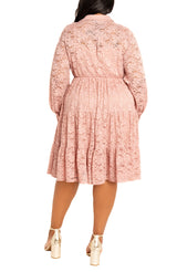 [Nordstrom] Lace Long Sleeve Tiered Shirt Dress