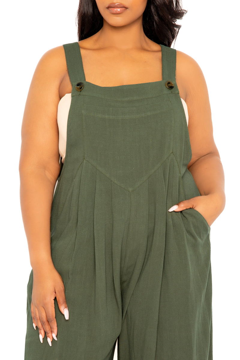 Wide Leg Linen Jumpsuit