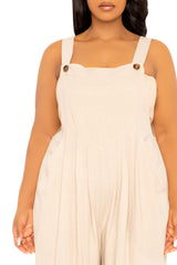 Wide Leg Linen Jumpsuit