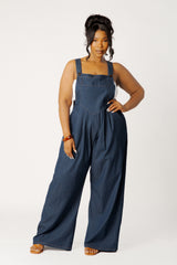 Wide Leg Denim Jumpsuit